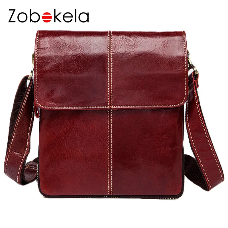 

Zobokela Genuine leather bag men shoulder messenger bags black men leather real leather square crossbody bag cross body bags