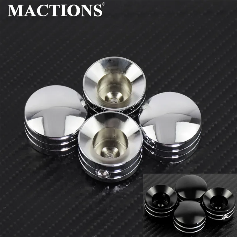 4PCS Black Chrome Spark Plug Head Bolt Cap Cover For Harley Touring Twin Cam 99 19 Sportster XL