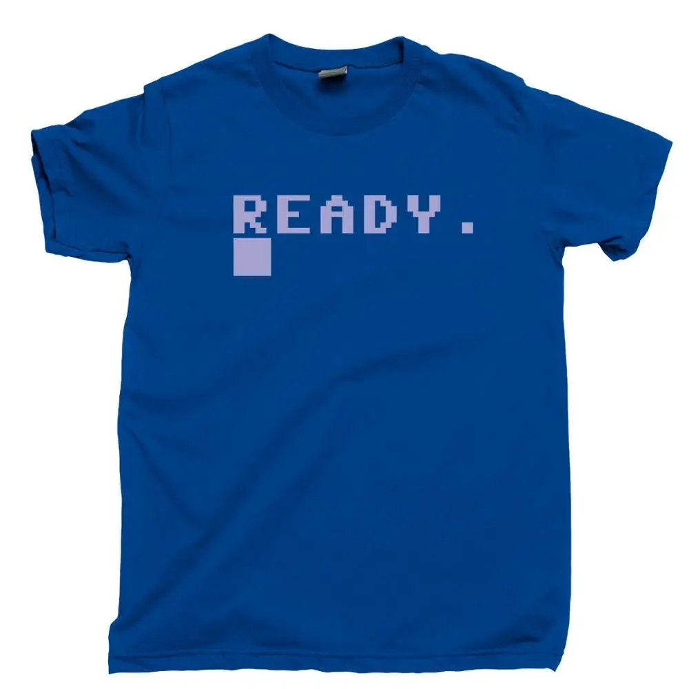 

Commodore 64 Ready T Shirt Console Keyboard Disk Drive Start Screen Boot Cpu Tee 2019 Man'S T Shirt Unisex Tees