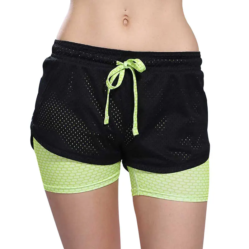 Download Panties Women Fake Two Pieces Mesh Sports Running Shorts ...