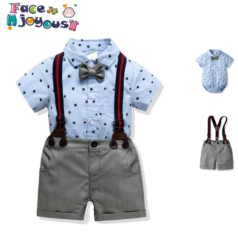 

Facejoyous Baby Girls Boys Casual Clothing Set Girl Cotton Little Star Romper And Bib Pants 2 Pieces Suit Children Boys Clothes