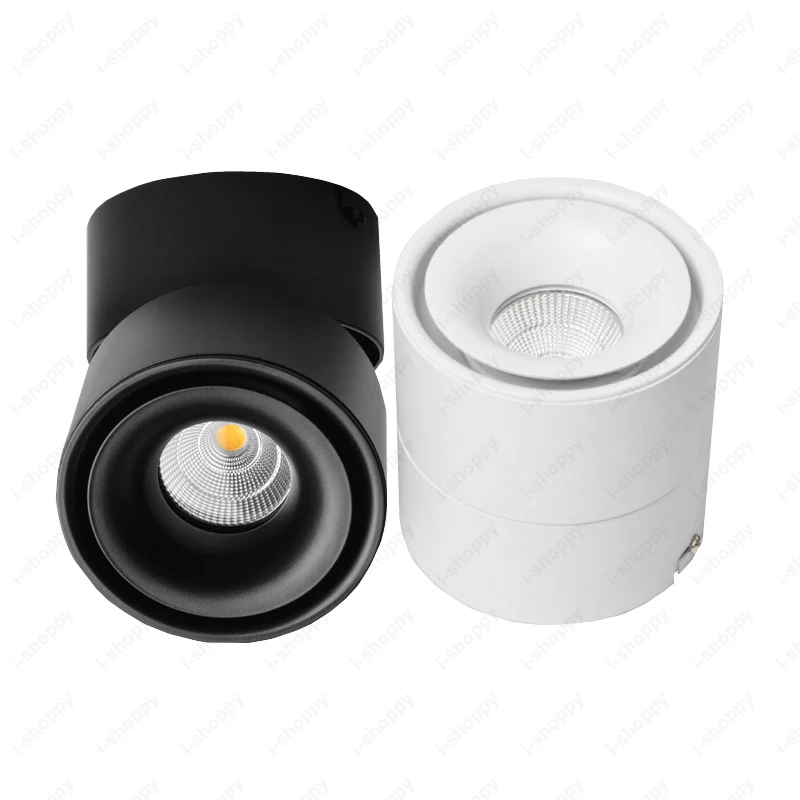 

Dimmable 5W/7W/10W/12W LED COB Ceiling Down Light Picture Spot Lamp Fixture Dimmable/N Adjustable Hotel Store Black/White Shell