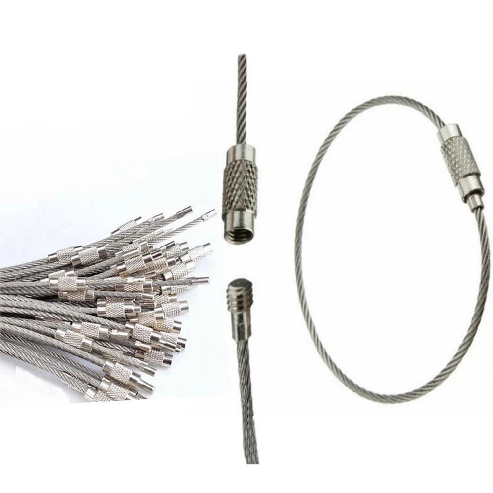 

Stainless Steel Key Chains Keyring Key Holder Hanging Cable Carabiner EDC Tool Outdoor Camping Hiking Equipment Travel Kit