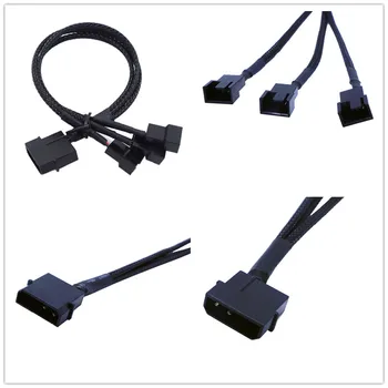 

Molex To 3 Way 3Pin/4Pin Fan Adapter for Computer Case Fan / CPU Fan / Mining Cooling Fans black 27cm