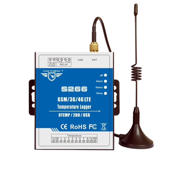 S266 Бесплатная доставка GSM/SMS/GPRS/3G/4G регистратор данных температуры управляется из