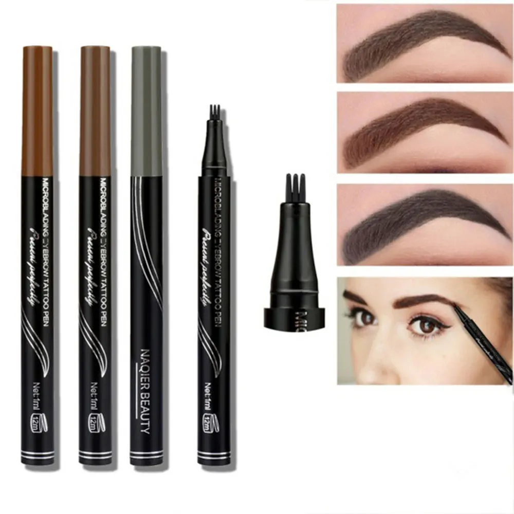

1Pcs 3 Colors Makeup Tattoo Eye Brow Pen Long Lasting 3 Head Fine Sketch Liquid Eyebrow Pencil Eyes Cosmetics Beauty Tool