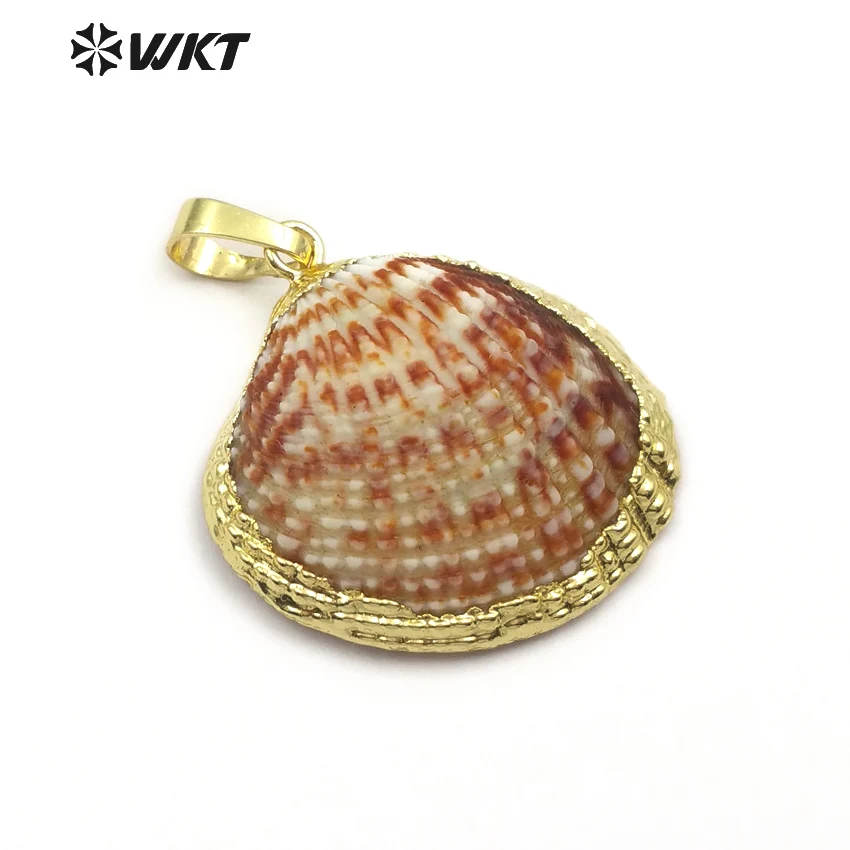 WT JP081 Natural Scallop Shell Pendant In Random Size Sea Shell Jewelry