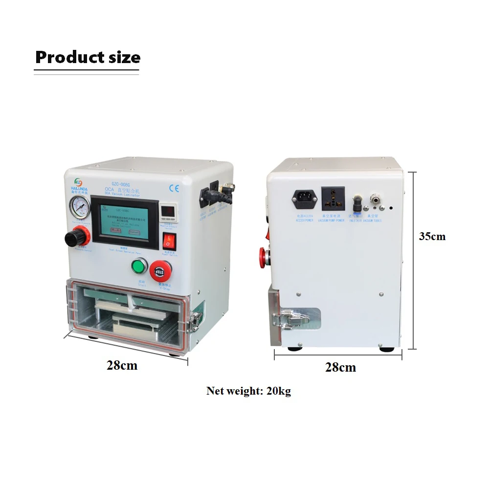  OCA Vacuum Lamination Machine with Edge Metal Mold Sets Curved Screen Repair Machine LCD Laminator 