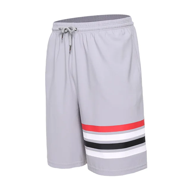 new Striped Running Shorts Men Sports Fitness Breathable Quick Dry