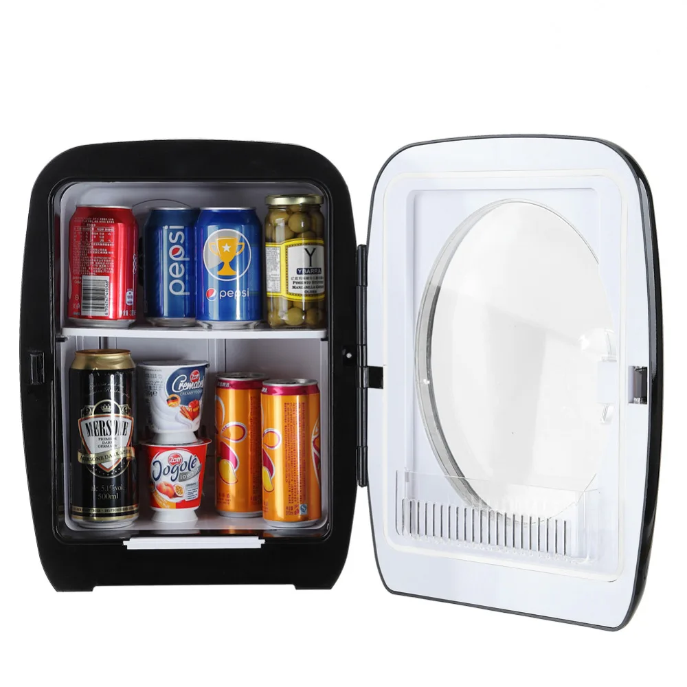 

Smad 12V Portable Traveling Car Mini Fridge Camping Cooler and Warmer 110V Electric Truck Refrigerator with Handle-Black