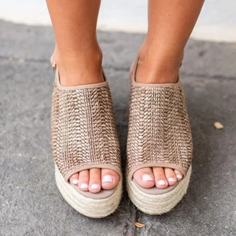 

Wedges Sandals Women Summer High Heels Platform Espadrilles Ladies Shoes Gladiator Open Toe Beach Sandals Big Size Sandalias