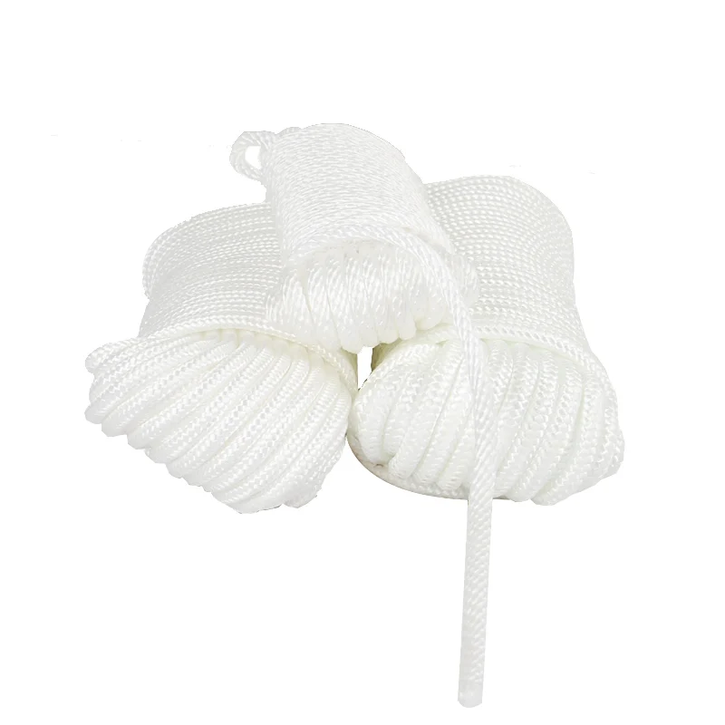 

white black color polypropylene fiber strong rope for anchor safety rope 6mm 8mm 10mm, 10m 20m 30m 40m in length