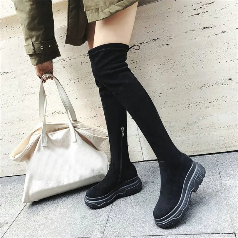 thigh high sneaker boots womens