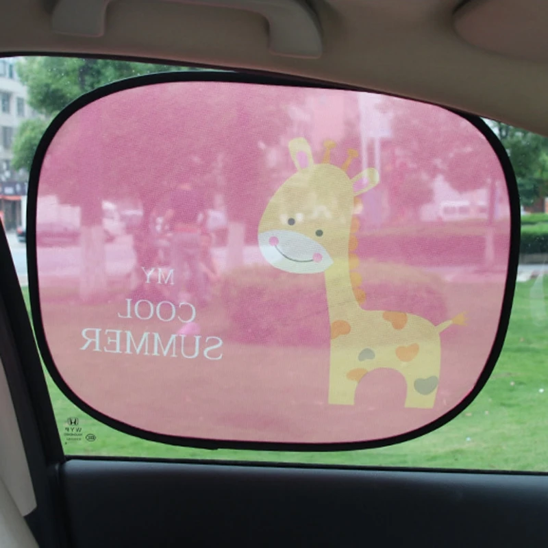 2Pcs Cute Cartoon Car Styling Curtain Anti Universal Car Window Baby Sun Shades With 2 high quality suction cups 10166