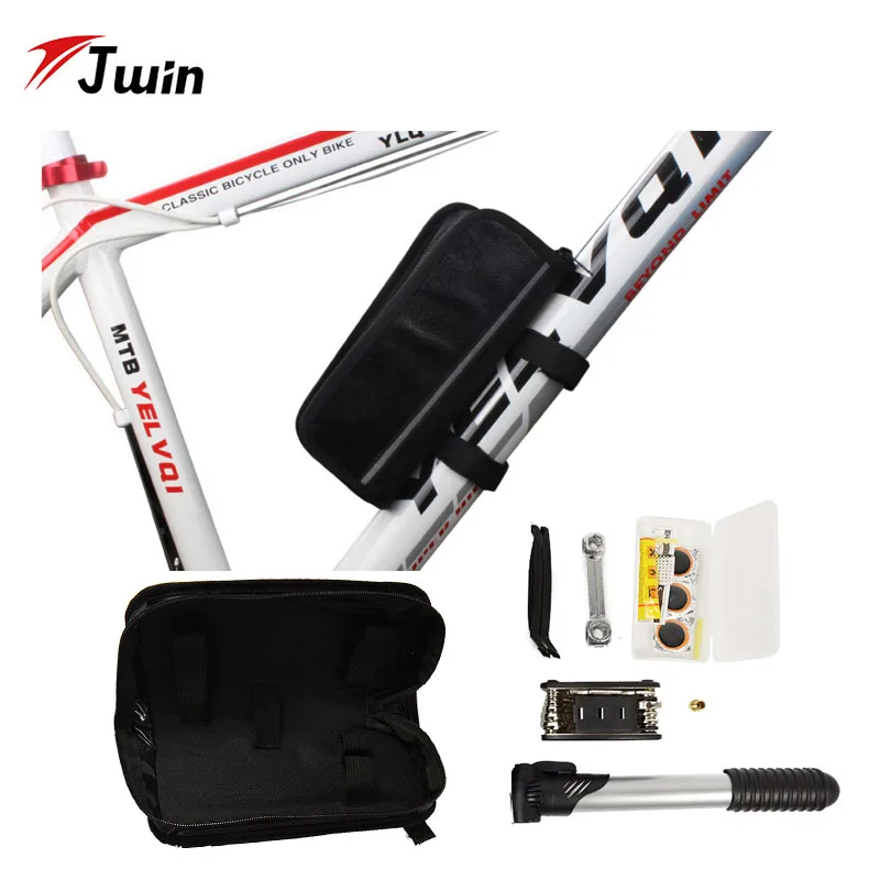 

TypeTire Repair Kit Bike Inner Tube Patch /Mini Pump/ Screwdriver Tool Wrench Portable Cycling Repair Tools Set with Carry Bag