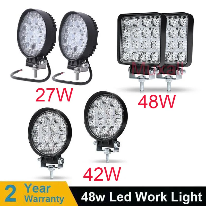 

4inch 18W 27W 48W Offroad Car 4WD Truck Tractor Boat Trailer 4x4 SUV ATV 12V Spot Flood LED Light Bar LED Work Light