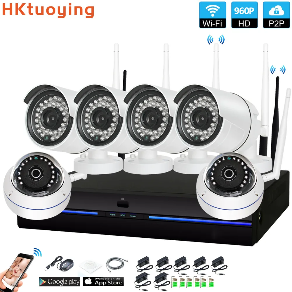 

Plug and Play 6CH 1080P HD Wireless NVR Kit P2P 960P Indoor Outdoor IR Night Vision Security 1.3MP IP Camera WIFI CCTV System