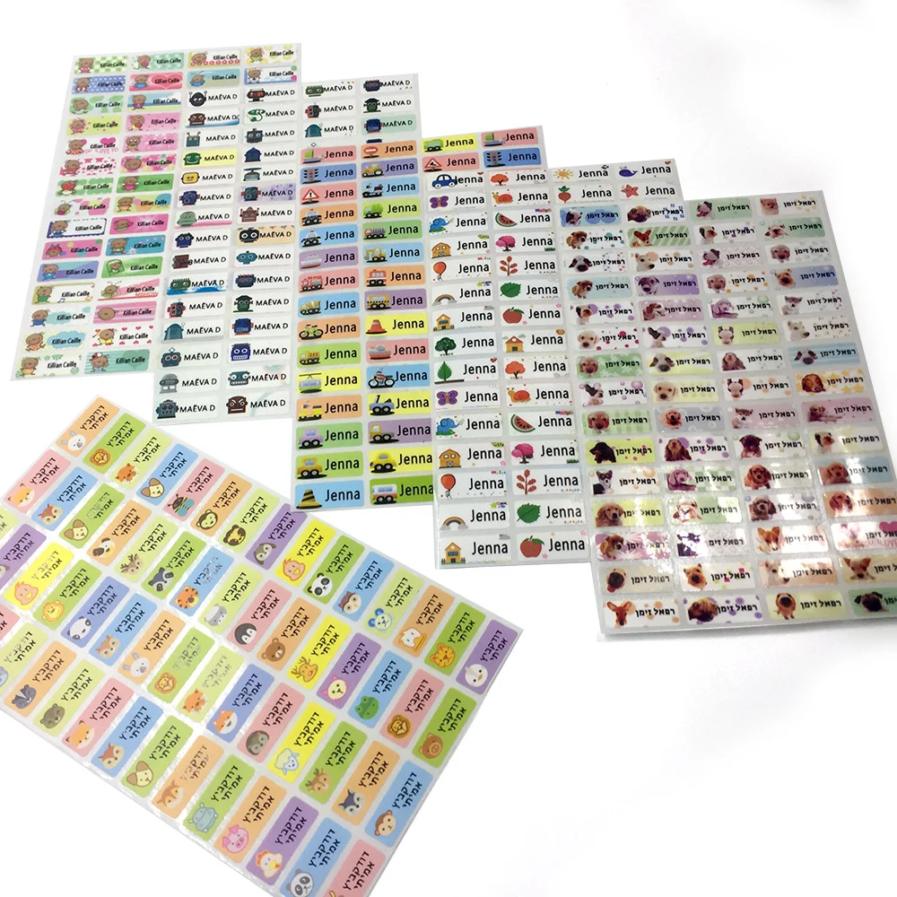 100Pcs Name Tag Sticker Customize Stickers Waterproof Personalized Labels Children School Stationery Water Bottle Pencil Sticker