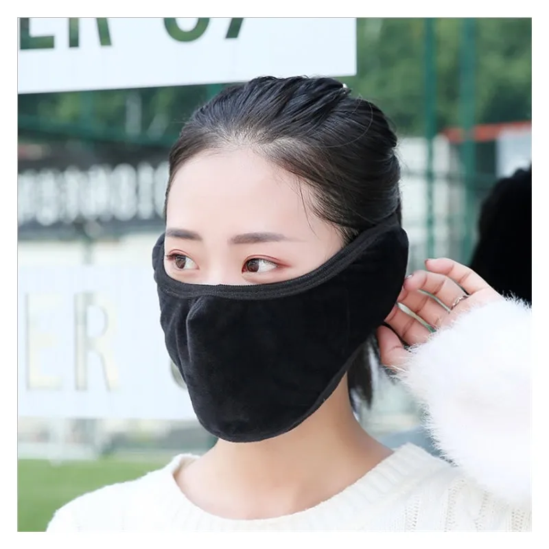 

2-In-1 Winter Thermal Dust Mask With Ear Protector Warm Outdoor Protective Mask For Work Safety Riding Hiking Fishing Face Mask