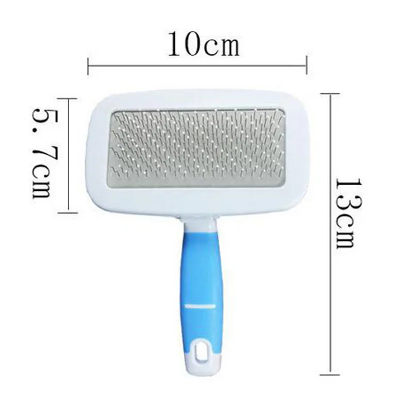 Dog Brush Grooming Brush Comb Pet Dog Cat Hair Removal Brush Comb Pet Grooming Tools Anti-slip Handle Pet Needle Comb (1)