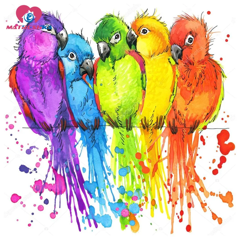 Diamond embroidery animals parrot mosaic painting Cross-stitch kits Embroidered rhinestones Pictures crystals 5d rhinestone art