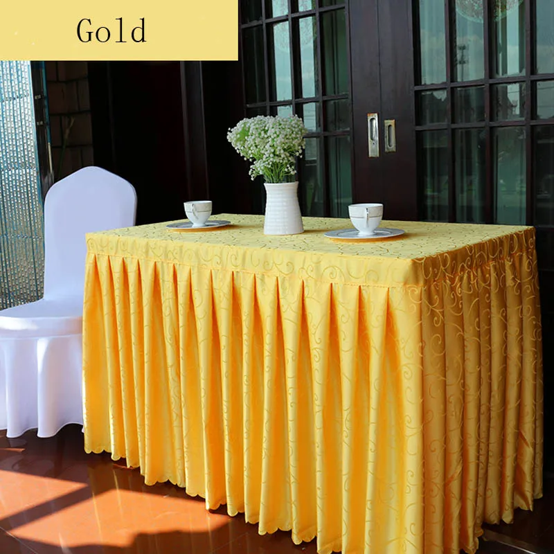 Meijuner جودة عالية 1 قطعة الأحمر سماط الجدول المجهزة مطوي تنورة من فندق الزفاف مأدبة حزب الجدول الديكور