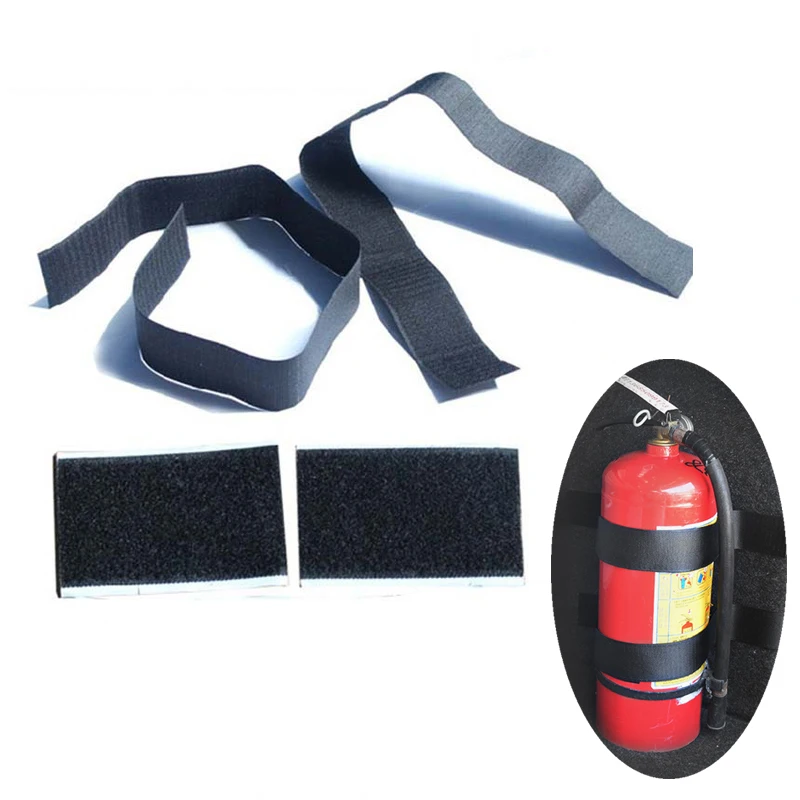 

Car styling 4 Pcs/set Belt Car Trunk Nylon Belt Vehicle Stowing Tidying Bag Strap Fire Extinguisher Bracket Sticker Fixing Tape