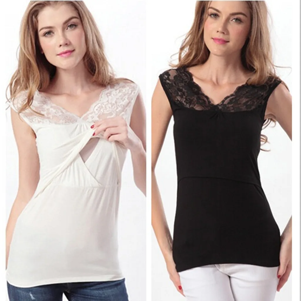 

Maternity Summer Sexy Women Fashion Tops Women's Nursing Sleeveles s Leaves Print Tops Breastfeeding T-Shirt Blouse Clothes
