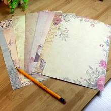 10 Uds estilo de países europeos sobre carta de papel Vintage Mensaje de oficina escritura amor letras de papel Set suministro de papelería escolar