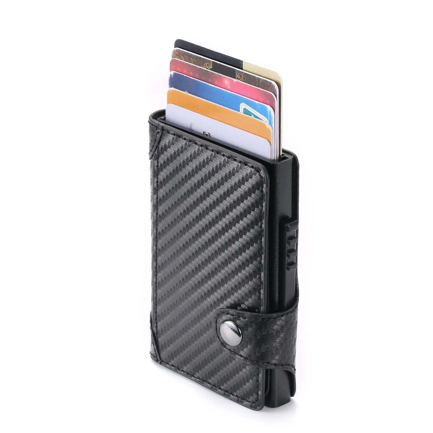 BISI GORO держатель для карт из углеродного волокна PU кожаный кошелек-монетница RFID Блокировка для мужчин и женщин чехол для карт для путешествий Прямая