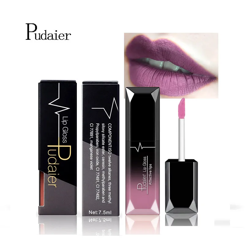 

21 Colors Pudaier Matte & Metalic Liquid Lipstick Lips Make up Nude Matt Lipstick Waterproof Lip Gloss Cosmetics Makeup Lipgloss