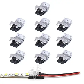 

10Pack 2Pin 10mm LED Strip Light Connector for Waterproof 5050 LED Strip Light- Strip to Strip Quick Connection ST288