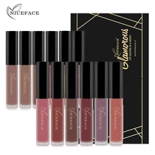 12 цветов телесный матовый набор из помад бархатная жидкая помада Красота красная косметика для губ водонепроницаемый стойкий блеск для губ Макияж