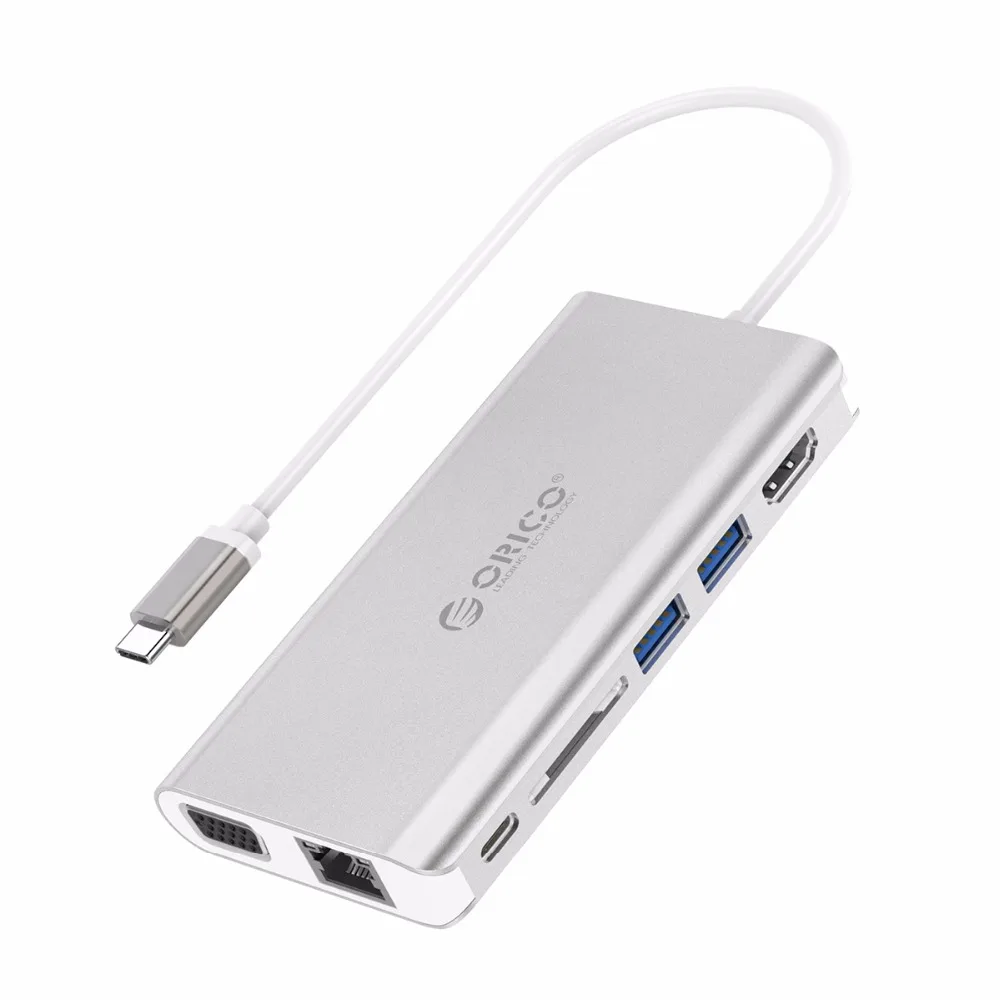 ORICO 8 в 1 usb-хаб USB-C HDMI RJ45 концентратор для MacBook samsung Galaxy S9 Note 9 huawei P20 Pro type C USB 3,0 концентратор