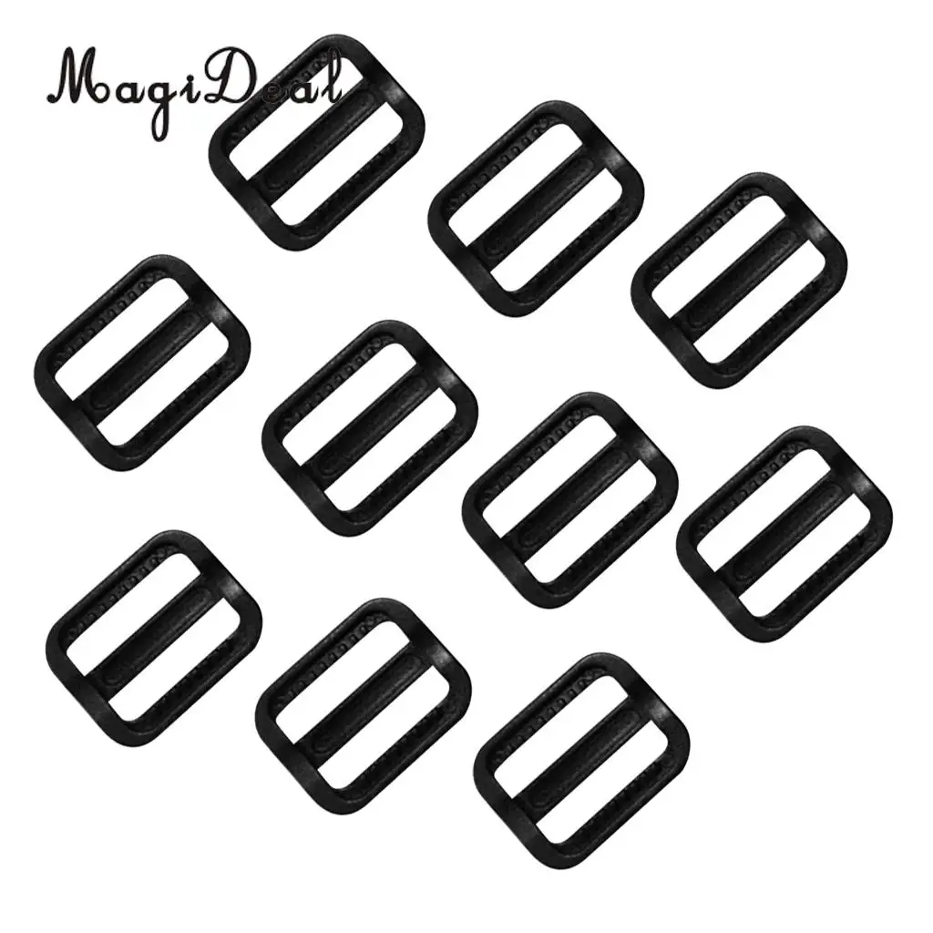 MagiDeal Durable 10Pcs Plastic Weight Belt Webbing Strap Slide Buckle Stopper Keeper Retainer for Scuba Diving Backpack Bag Belt