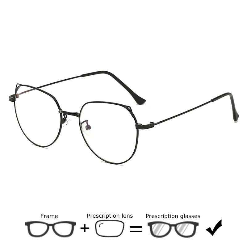 Big Frame Metal Women Prescription Glasses Vintage Transparent Myopia Spectacles Ultralight Optical Clear Reading Eyeglasses 618 |