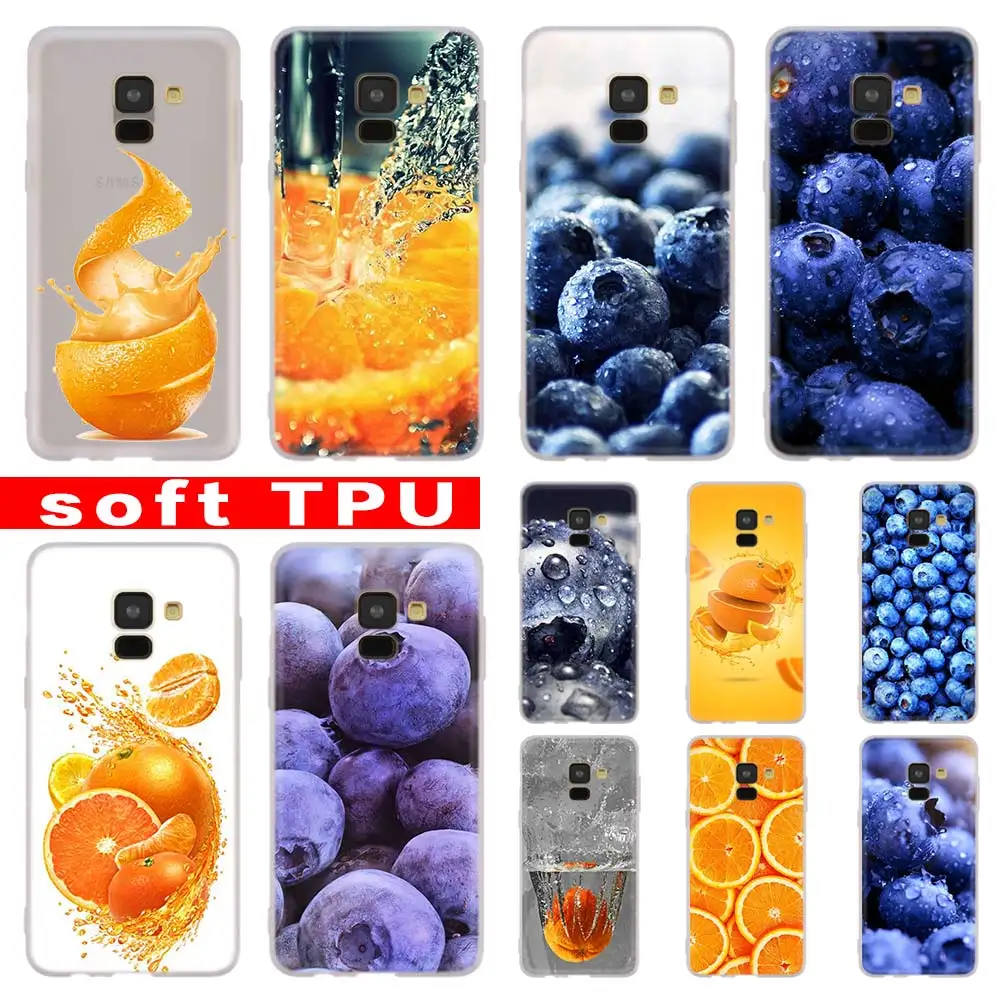 Оранжевый 3d-чехол с рисунком черники для Samsung Galaxy A8 A6 Plus A9 A5 A3 A7 2018 2017 2016 A50 A30 A40 A70 A10