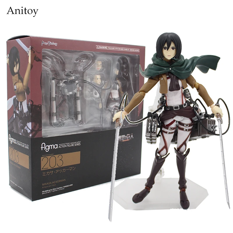 Attack on Titan Figma 203 Mikasa Ackerman 6 PVC font b Action b font font b