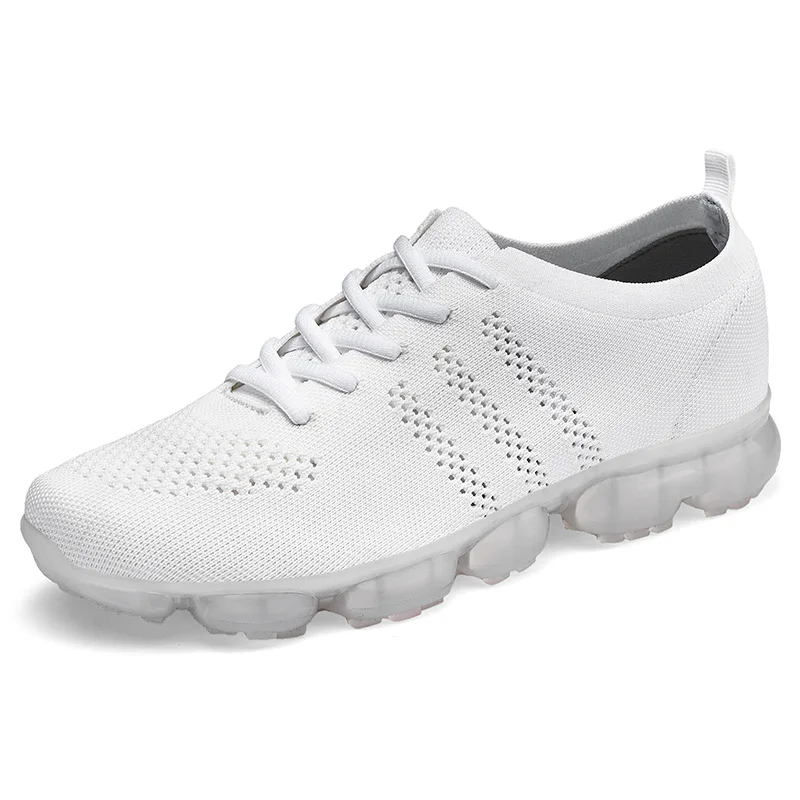 

Jelly Bottom Large Size Sports Men Flying Woven Mesh Running Breathable Shoes Outdoor White Sneakers Men39-47