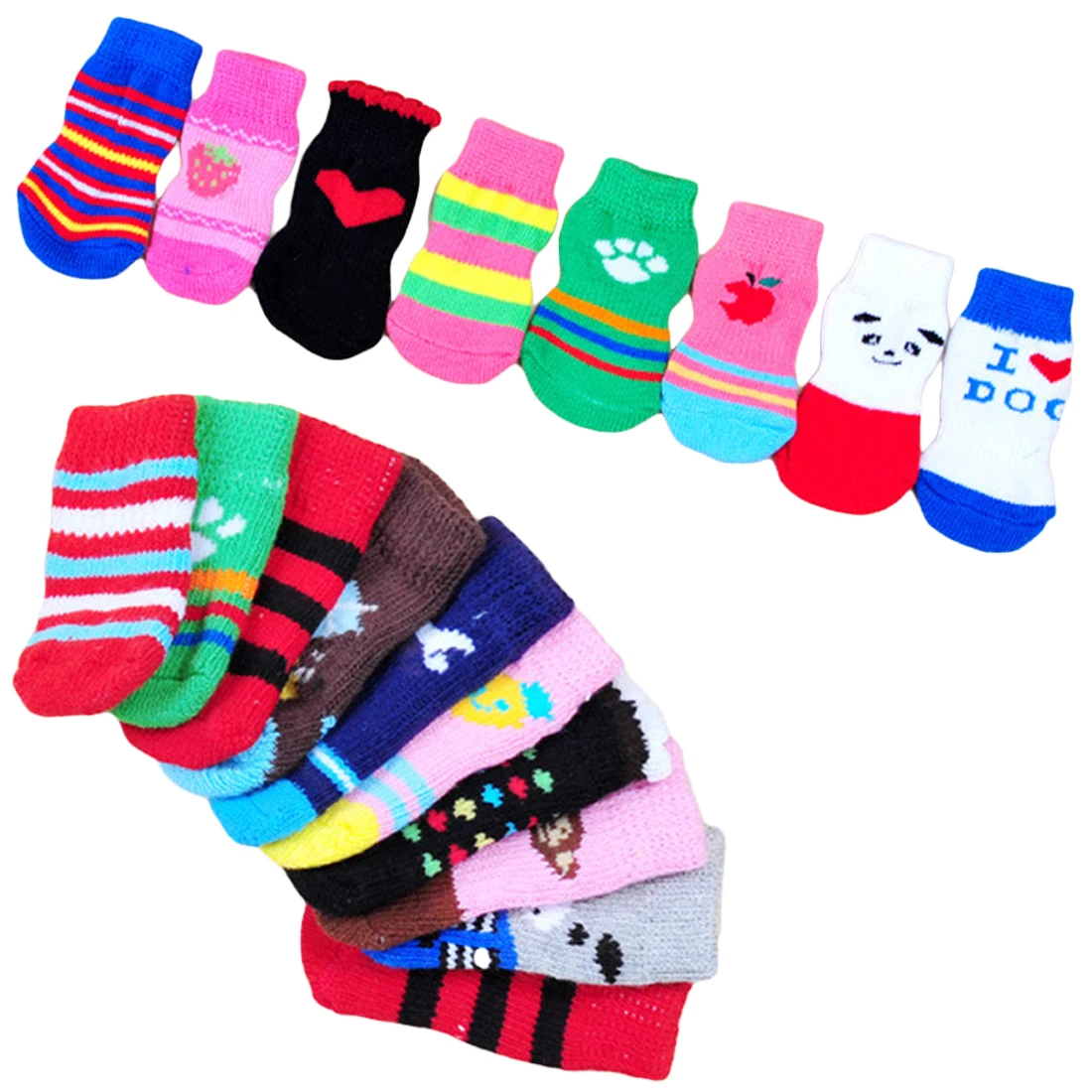 4Pcs Pet Product Cat Cotton Socks Puppy Dogs Pet Knits Warm Socks Anti