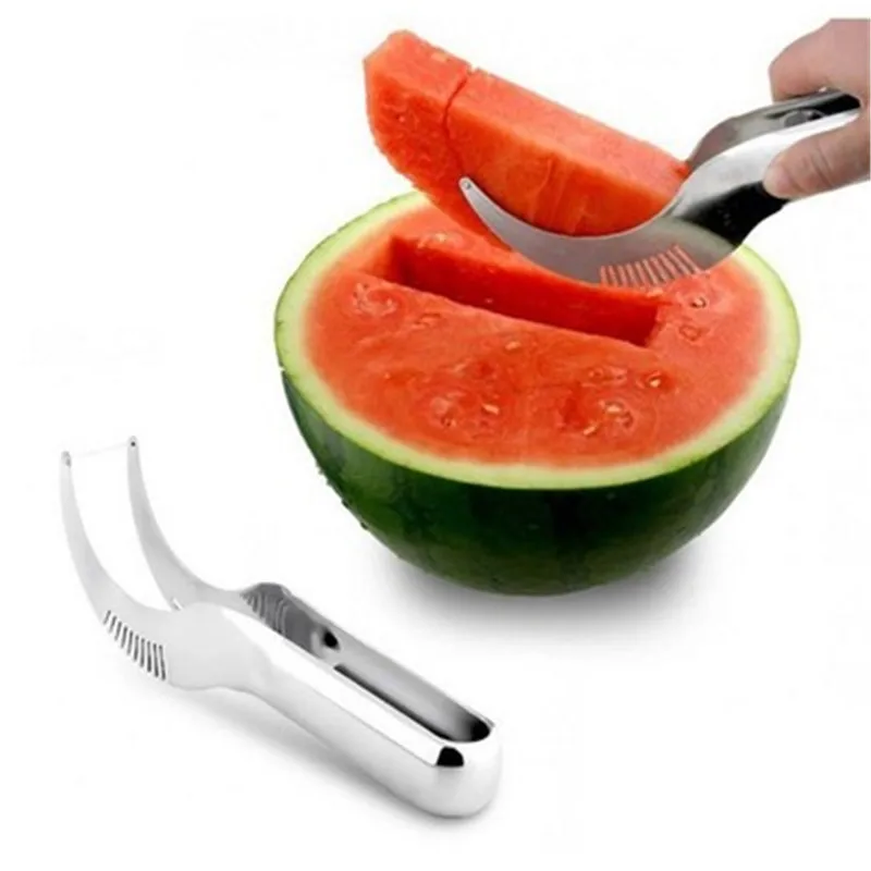 Нож для резки арбуза из нержавеющей стали, нож для фруктов, резак для мороженого, лопатка для дыни, двойной размер, набор ложек, набор кухонных инструментов