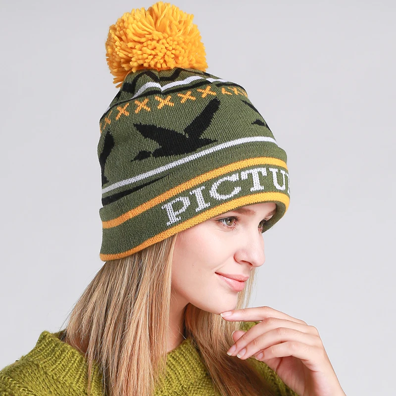 Новые зимние шапки Женская повседневная шапочка Модный вязаный капот - Цвет: Армейский зеленый