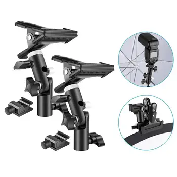 

Neewer 2/3/4 Packs Photo Studio Heavy Duty Metal Clamp Holder and Cold Shoe Adapter for Clamping Reflector or Mounting Speedlite