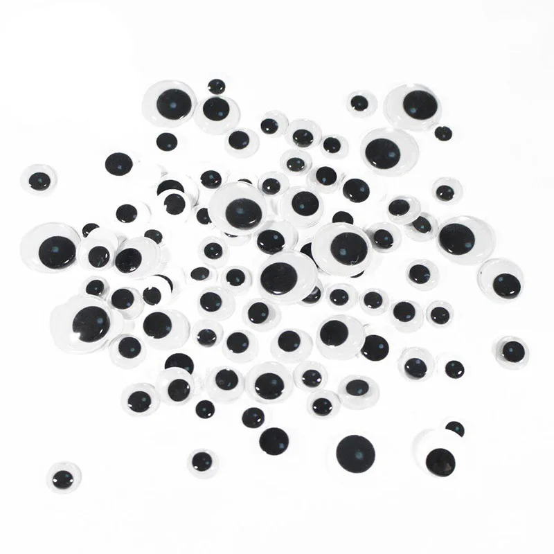 

5-40mm Size Movable Eyes Plastic Wiggle Googly Eyes Self-Adhesive Scrapbooking Used for Toy Doll Accessories DIY Kids Craft