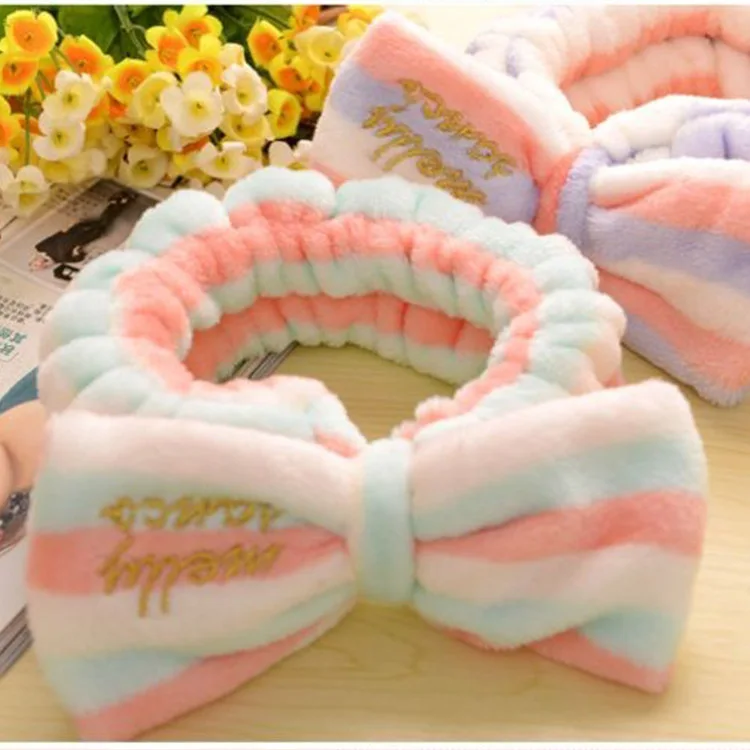

1PCS Microfiber Velvet Big Bow hair accessories Headbands Hairbands Korea elastic Hair Bands Dots hair bows headband Headwrap