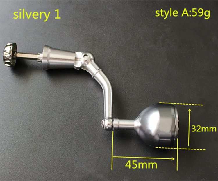 Металлическая CNC ручка с шариковой ручкой для 1000-6000 спиннинговых катушек коромысла с кнопками из сплава 1 шт./лот - Цвет: silvery1 A