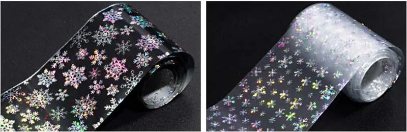 Фольга для ногтей, Рождественская тема для наклейки для ногтей, 3D Снежинка, звезда, лазер, блестки, Рождество, дизайн ногтей, передача украшения из фольги