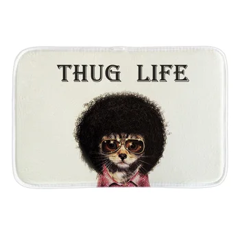 

Thug Life Of The Fashion.Cat Decorative Indoormat Soft Door Mat Short Plush Bathroom Floor Mats Carpets