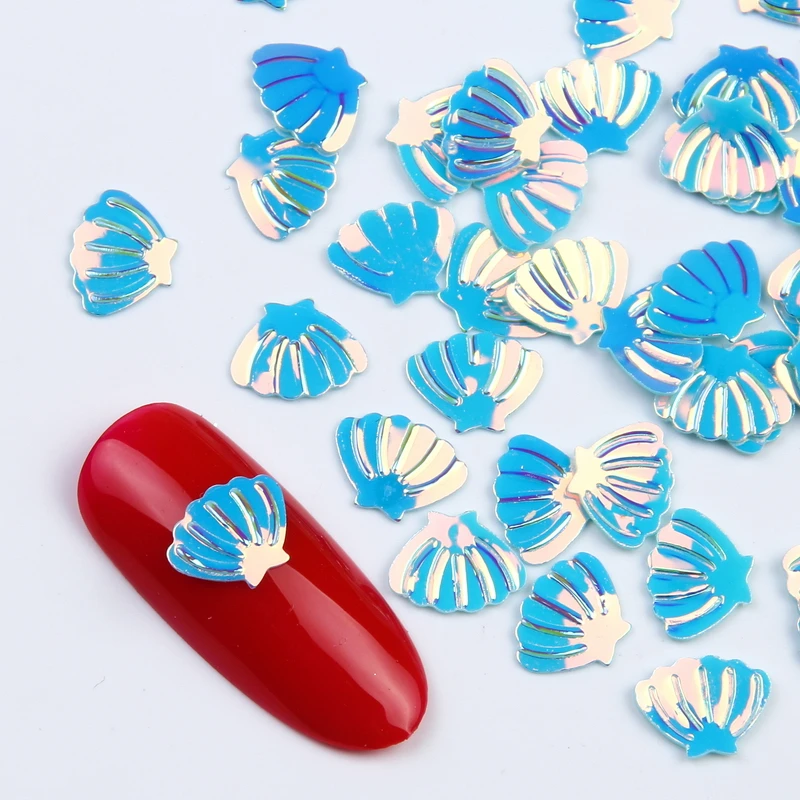 ELESSICAL 10g/bag Mermaid Pink Shell Shape Holographic Nail Glitters Polish For Nails Manicure Tools Nail Art Decorations WY1066