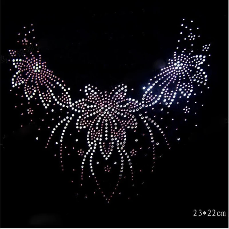 

Crystal Stone Rhinestone Transfer Motifs Crystal Iron On Patches Applique Hotfix Strass Clothes Collar Supplies Neckline Collar
